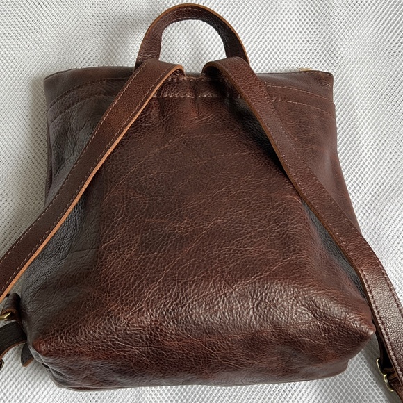 Portland Leather Goods PLG Backpack Rugged Handmade Front Pocket Reddish Brown - Picture 4 of 12